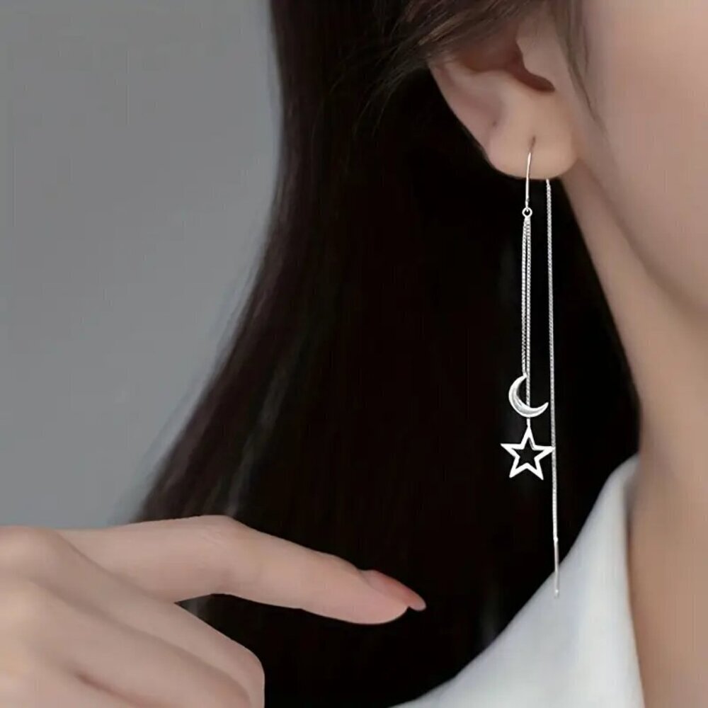 NEW Celestial dangle earrings, star moon earrings, star jewelry, moon jewelry